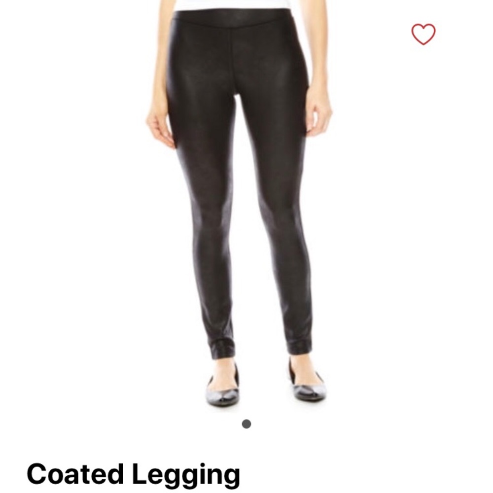 NWT- Black leather leggings - back pocket